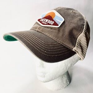 Pacific Headwear Brown Mesh-back Trucker Hat Sherwood Oregon Patch Snap Closure